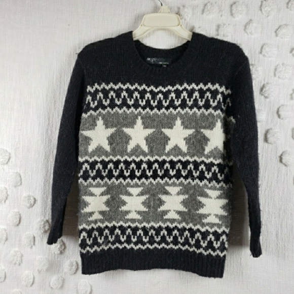 291 Venice STAR Sweater Black White Grey - Picture 1 of 5